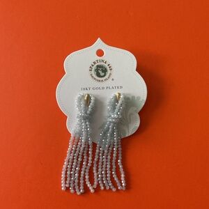 New with tags Spartina 449 light blue glass bead earrings